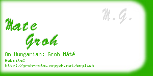 mate groh business card