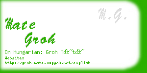 mate groh business card